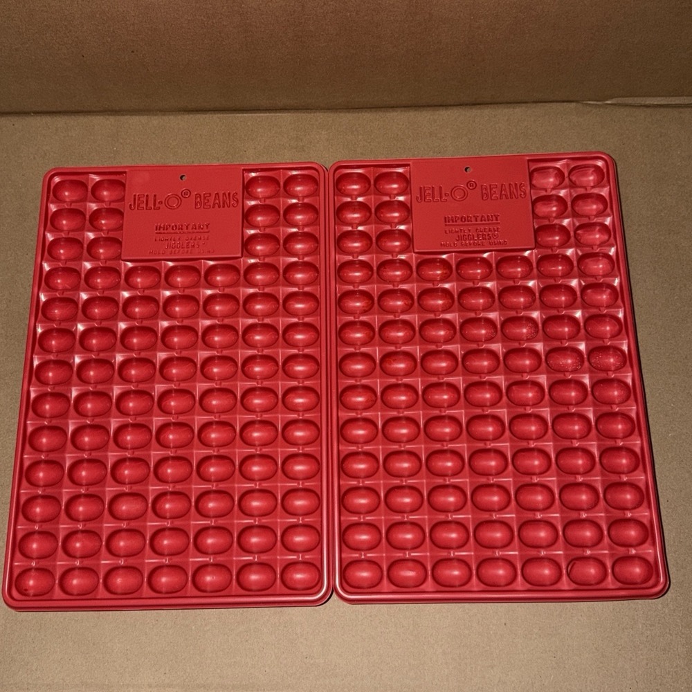 Lot Of 2 Vintage Jell-O Jelly Beans Jello Molds Jiggler Shooter Mold